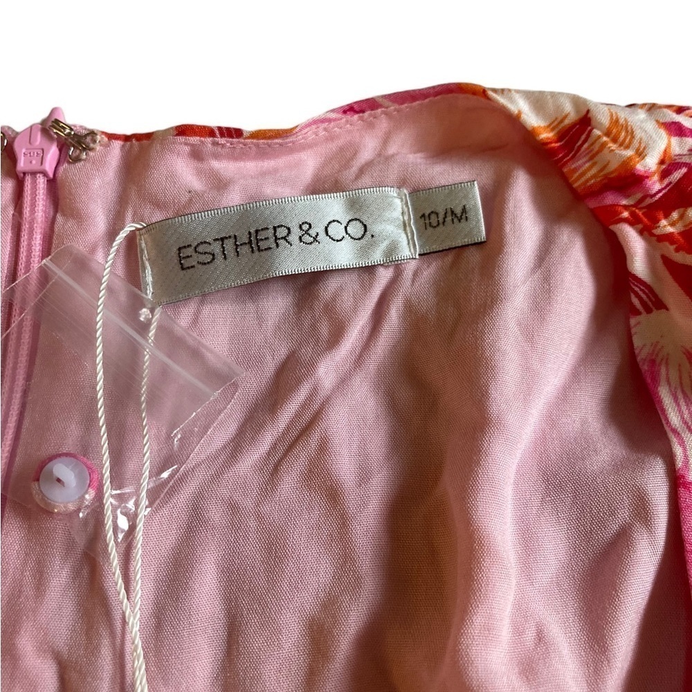 Esther & Co Mallarey Floral Midi Dress Size 6 NWT Pink Red Wedding Guest - Picture 11 of 16